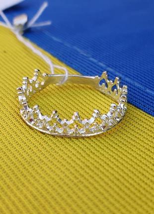 Кольцо корона из серебра