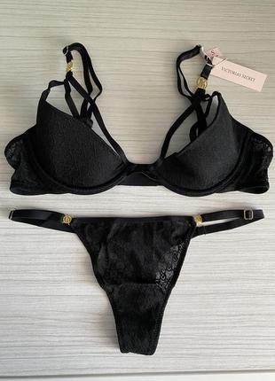 Набор нижнего белья victoria’s secret бюстгальтер s, трусики s. very sexy icon. комплект виктория сикрет