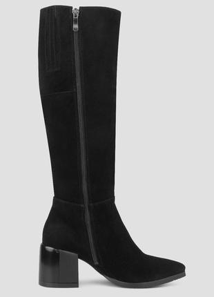 Чоботи жіночі зимові чорні натуральна замша україна alromaro — розмір 35 (22,8 см) (модель:2 фото