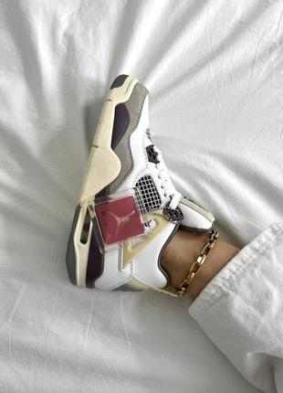 Jordan retro 4 white beige brown4 фото