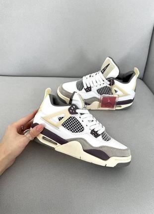 Jordan retro 4 white beige brown2 фото