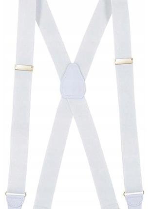 Подтяжки мужские для брюк белые martom 100 на 2.5 см7 фото