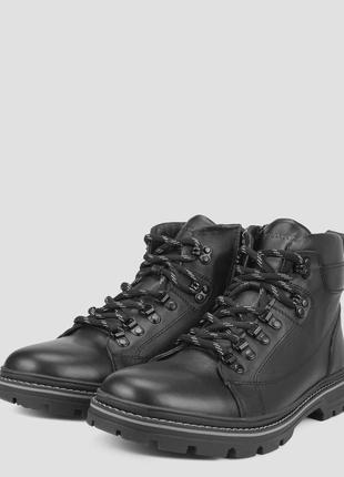 Ботинки низкие мужские  чёрные натуральная кожа украина  brexton - размер 40 (26,5 см)  (модель: brex390mkbl)