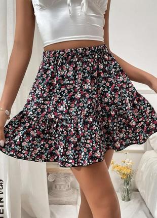 Shein s легкая летняя короткая юбка цветочный принт в мелкие цветочки