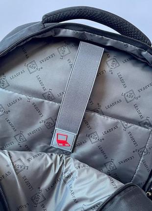 Мужской рюкзак городской для ноутбука черный серый удобный качественный7 фото