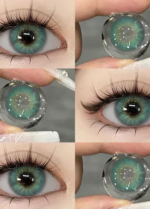 Кольорові контактні лінзи зелені з контeйнeром без діоптрій
