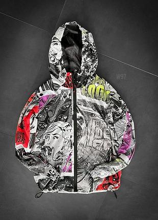Ветровка с принтами белая