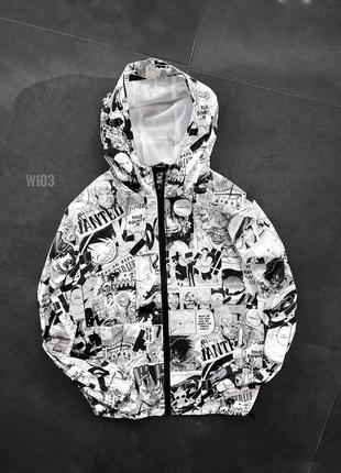 Ветровка с принтами белая