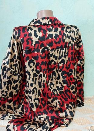 Легкая блуза рубашка в леопардовый принт2 фото