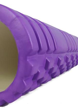 Массажный ролик easyfit grid roller 45 см v.2.1 фиолетовый