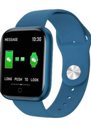 Smart watch t80s, два браслета, температура тела, давление, оксиметр. цвет: синий1 фото