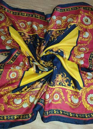 Симпатичный винтажный шелковый платок2 фото