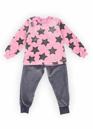 Пижама детская теплая хлопковая для девочки gabbi pgu-23-1 розовый на рост 104 (13863)