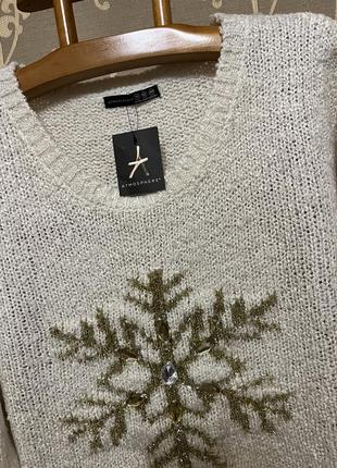 Очень красивый и стильный брендовый вязаный свитер.9 фото