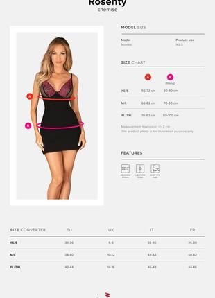 Rosenty chemise obsessive нереально красивый пеньюар с кружевом роз7 фото