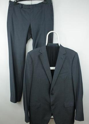 Класичний люкс костюм ermenegildo z zegna slim fit blue wool formal classic suit