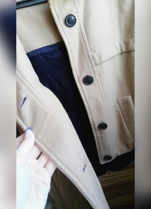 Бежевая куртка из пальтовой ткани zara6 фото