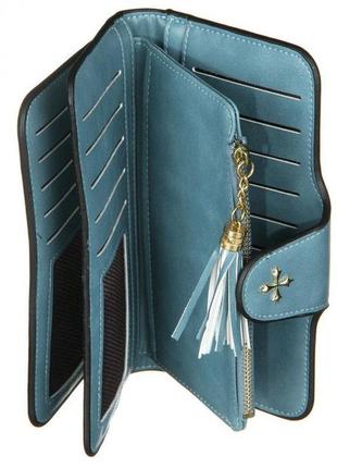 Клатч портмоне кошелек baellerry n2341, маленький женский кошелек, компактный кошелек. цвет: темно-синий7 фото