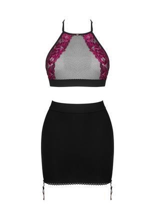 Rosenty top &amp; skirt obsessive комплект белья с юбочкой шикарное кружево4 фото
