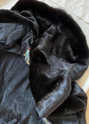 Шуба норочная avanti blackglama 44 размер, капишон кобра