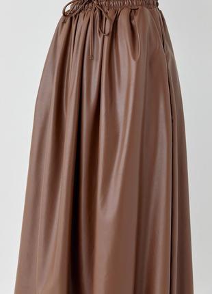 Женская юбка фасона полусолнце из эко кожи.9 фото