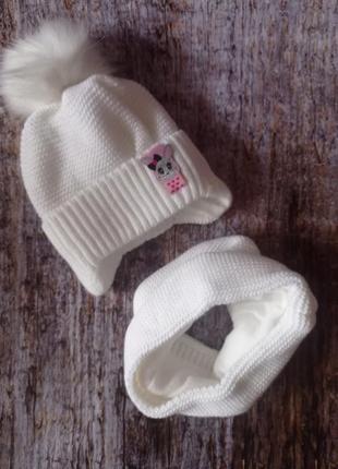 Зимовий набір шапка і хомут для дівчинки р.50-524 фото
