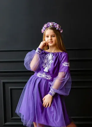 Плаття вишиванка фіолетове4 фото