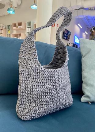 Плетена сумка хобо ручної роботи3 фото