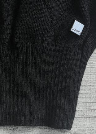Гольф\кофта lagerfeld textured wool rhombus black jumper5 фото