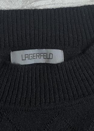 Гольф\кофта lagerfeld textured wool rhombus black jumper3 фото