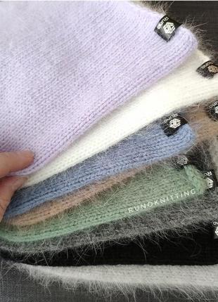 Шапка біні з ангори3 фото