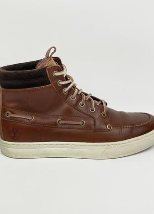 Классические кроссовки / ботинки timberland cupsole кожаные коричневые высокие оригинал размер 422 фото