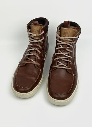Классические кроссовки / ботинки timberland cupsole кожаные коричневые высокие оригинал размер 424 фото