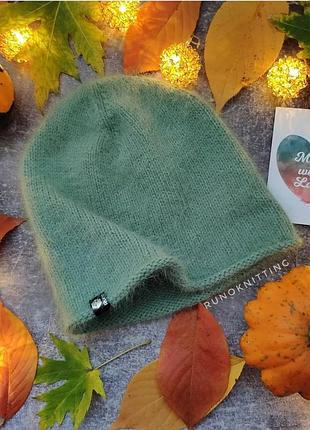 Шапка біні з ангори2 фото