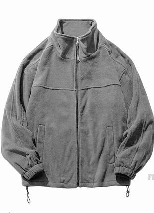 Худі фліс оверсайз сіре