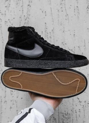 Зимові кросівки nike blazer mid black