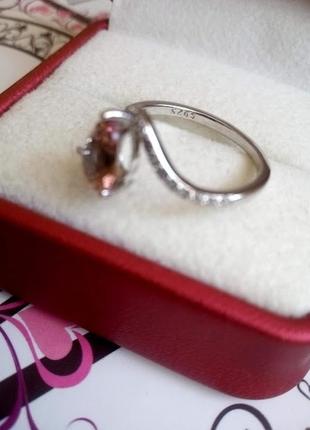 Серебряное кольцо с переливчатым камнем в форме капли8 фото