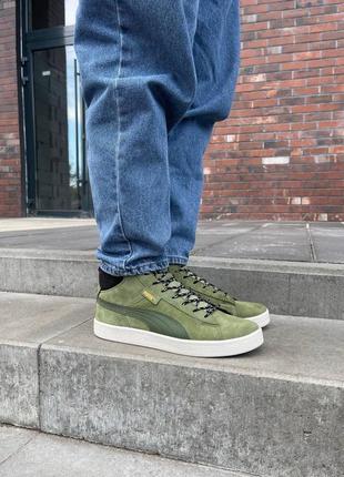 Кеди puma mid corduroy olive fur9 фото