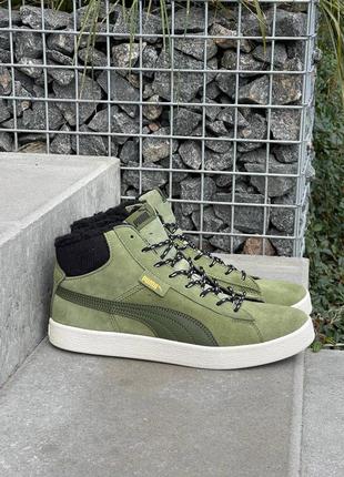 Кеди puma mid corduroy olive fur2 фото