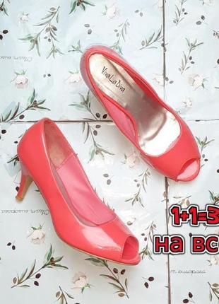 🌿1+1=3 отличные туфли с открытым носком на средней каблуке vivaladiva, размер 39