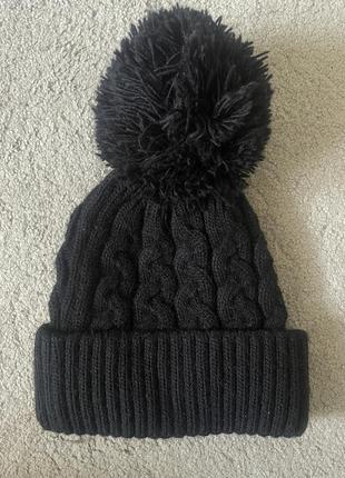 Зимние вязанные шапки, шапка с балабоном2 фото