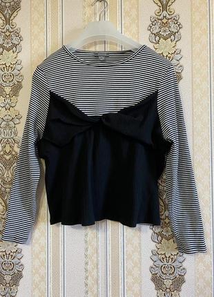 Стильний светр, чёрно-белый свитерок, свитер в рубчик, кофта