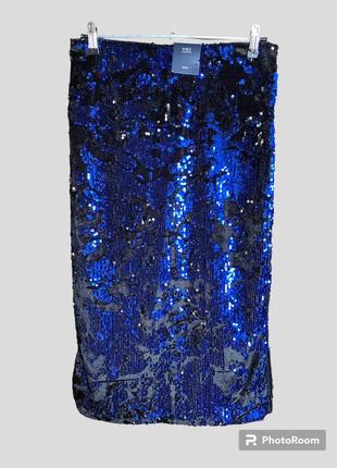 Нарядная праздничная юбка миди, юбка бархат с пайетками
