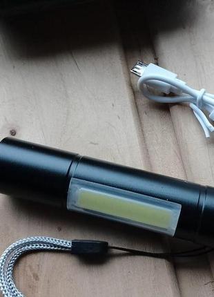 Потужний ручний ліхтарик зарядка від usb,кишеньковий мініліхтар,акумуляторні ліхтарики у футлярі,ліхтарик міні потужний на акб