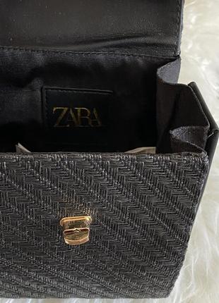 Стильная сумочка zara, черного цвета5 фото