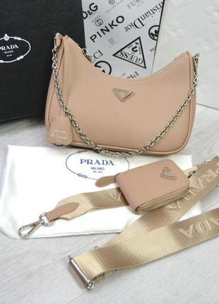 Женская кожаная сумка прада prada re-edition saffiano, женские сумки, модные сумки, сумка на плечо, cross body4 фото