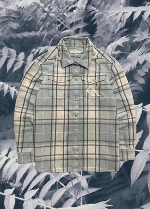 Идеальное состояние легкая куртка с воротником calvin klein jeans в клетку фланель