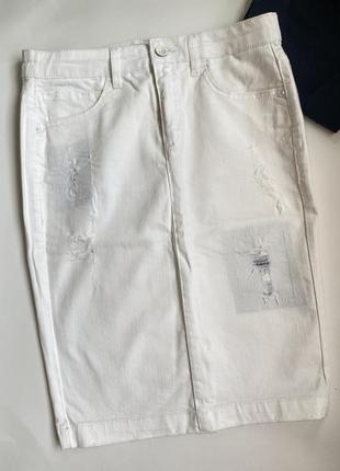 Нова жіноча спідниця zara z1975 denim олівець джинсова білого кольору