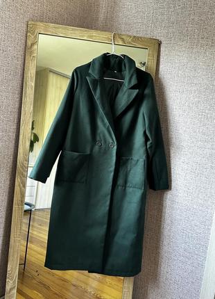 Пальто зелене ідеальний стан s/m