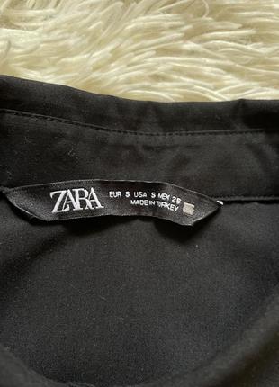 Черная блуза с рукавами из органзы zara3 фото